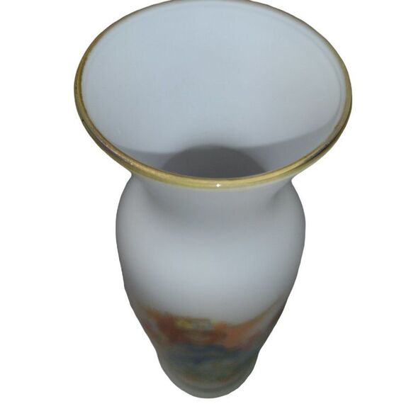 Vintage NAPCOWARE Frosted Glass Vases Signed Foster Grannycore Cottagecore Set 2 - Picture 10 of 10